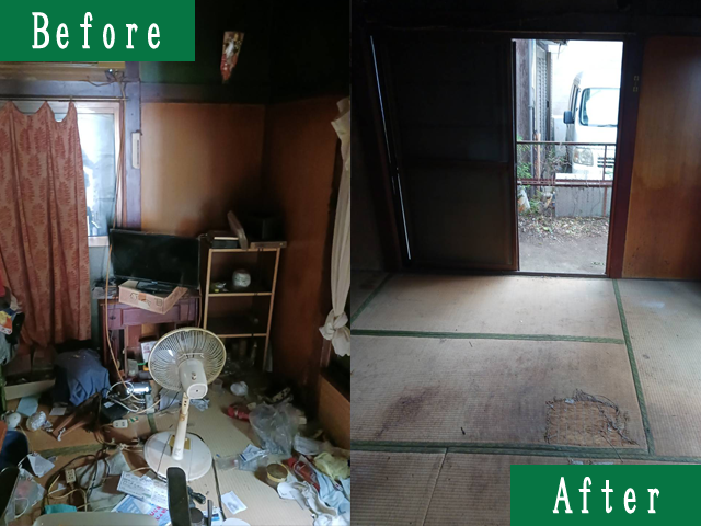 作業前の現場状況:3DK全ての部屋が物で埋め尽くされた状態:ビフォーアフター2