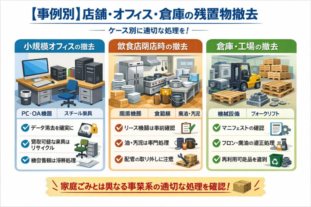 【事例別】店舗・オフィス・倉庫の残置物撤去