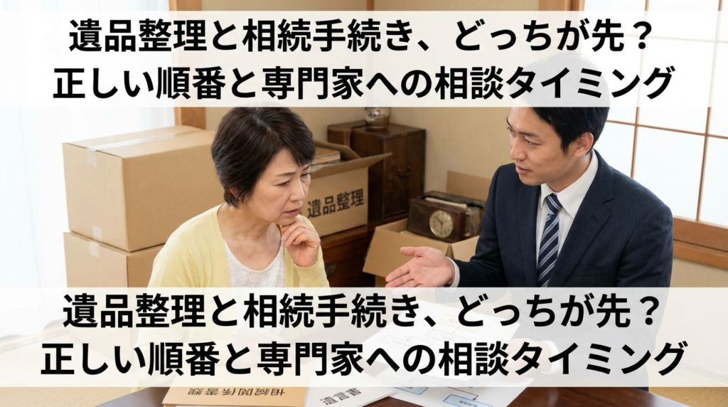 遺品整理と「相続手続き」の正しい順番は？税理士・司法書士への相談タイミング