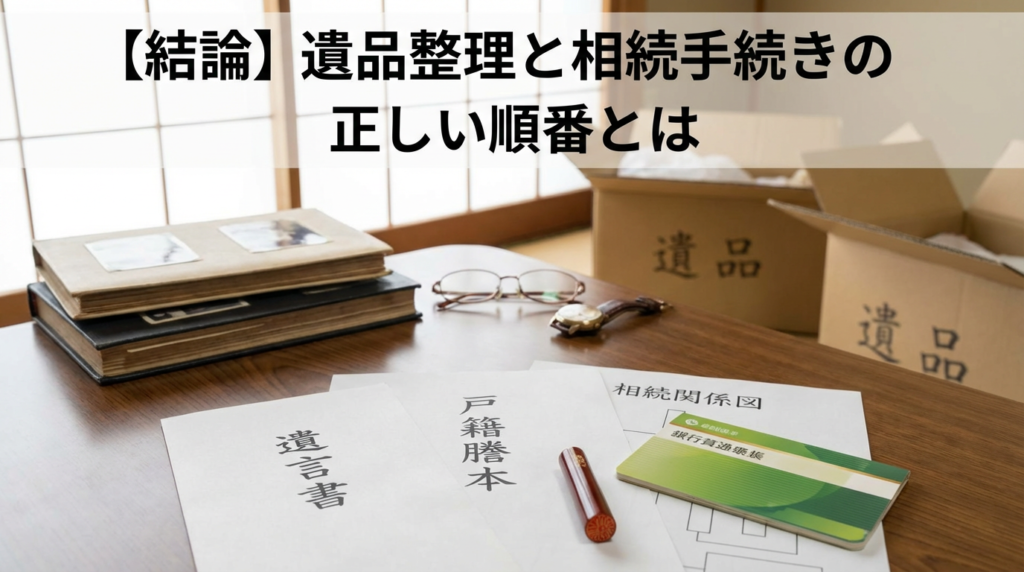 1. 【結論】遺品整理と相続手続きの正しい順番とは