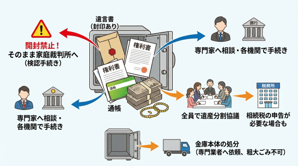 4. 金庫の中身を確認した後の手続きと注意点